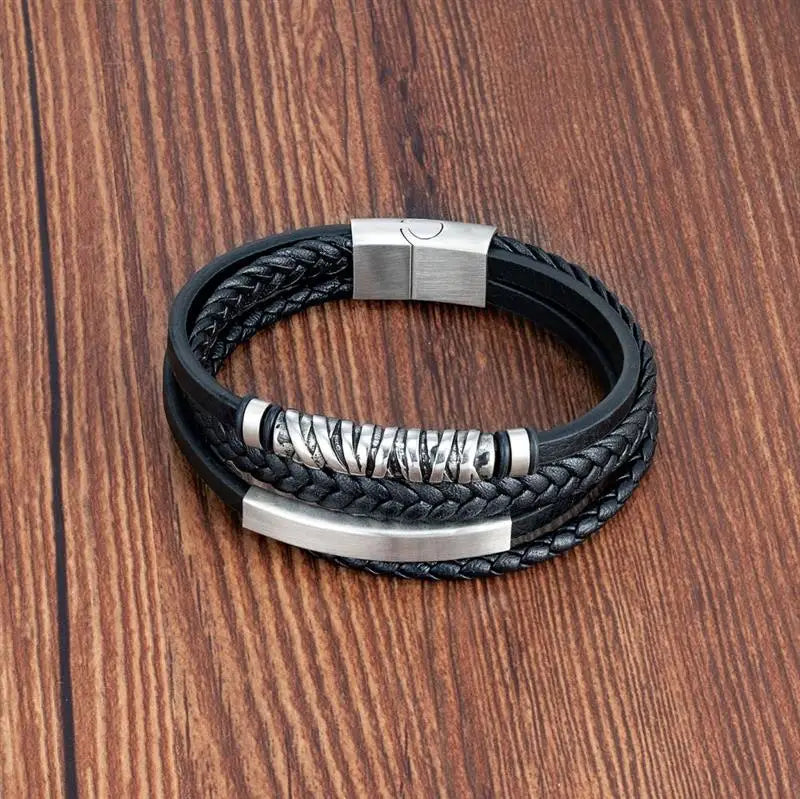 Bracelete Viking de Couro para Homens