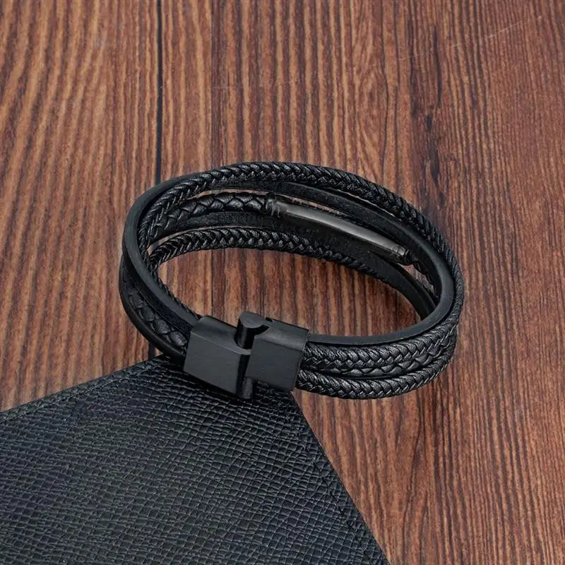 Bracelete Viking de Couro para Homens