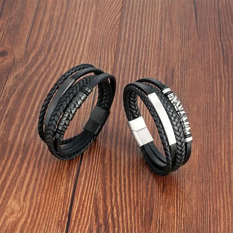 Bracelete Viking de Couro para Homens