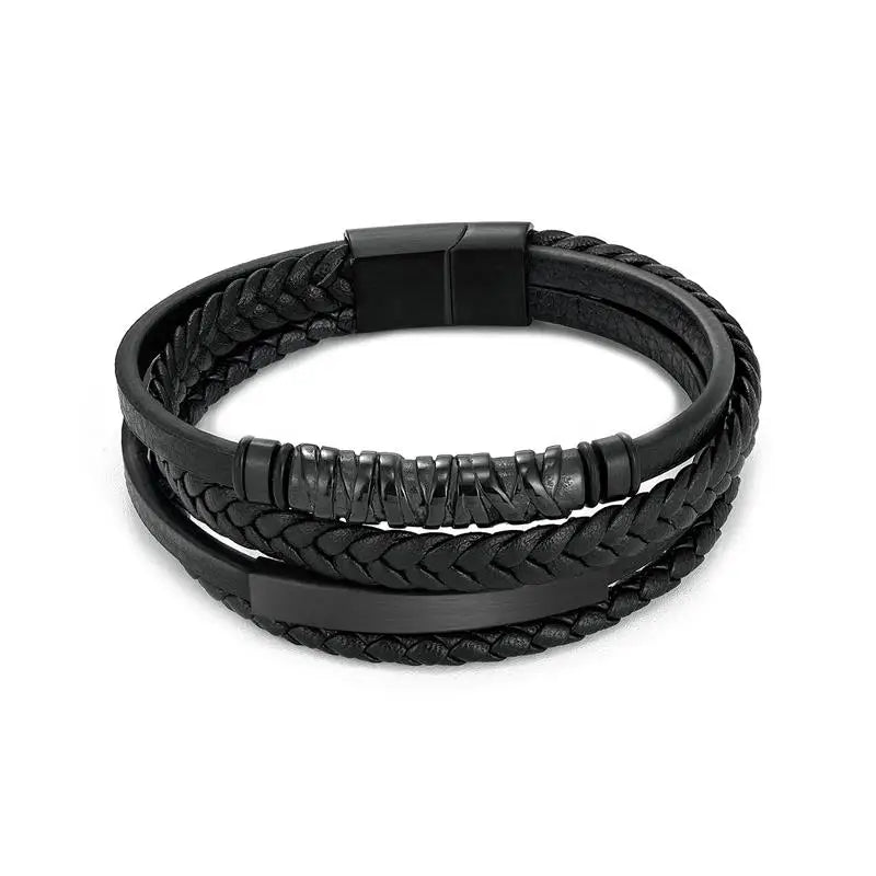 Bracelete Viking de Couro para Homens